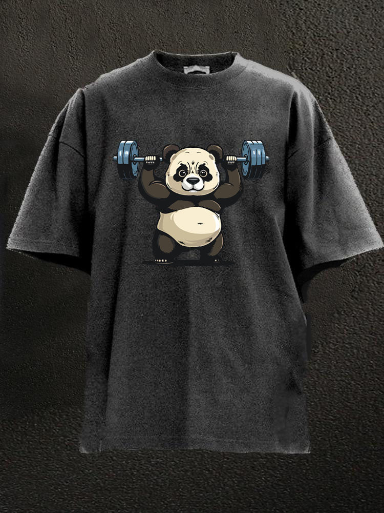 squat panda Washed Gym Shirt