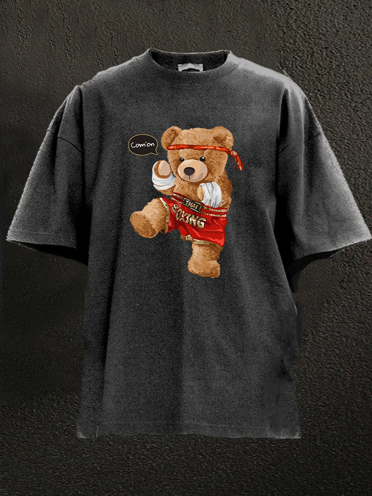 boxing bear Washed Gym Shirt