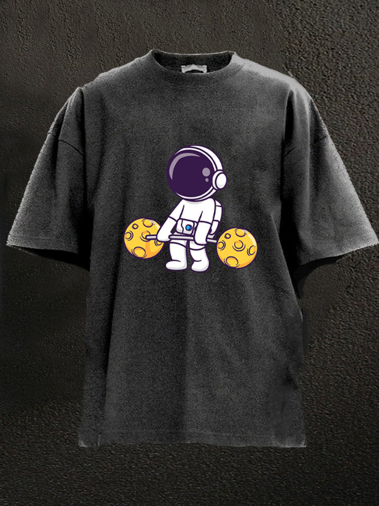 lifting astronaut Washed Gym Shirt