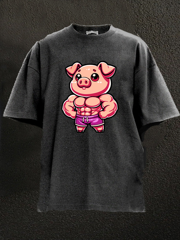 Swole Pig Washed Gym Shirt