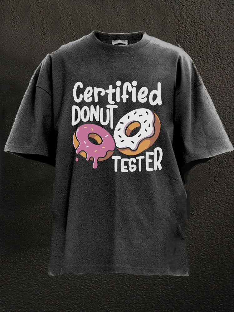 Certified Donut Tester Washed Gym Shirt