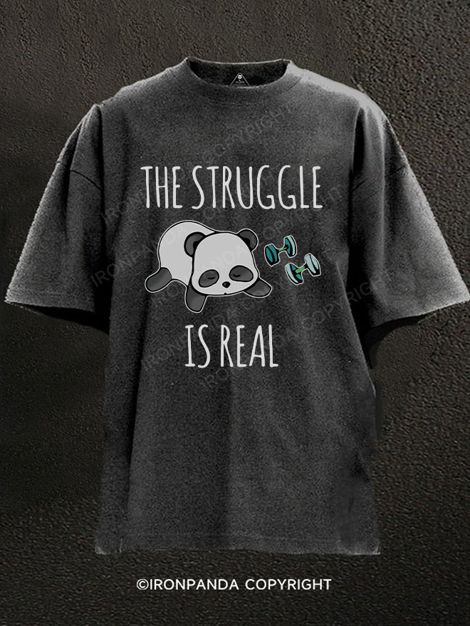 The Struggle Is Real Panda Washed Gym Shirt