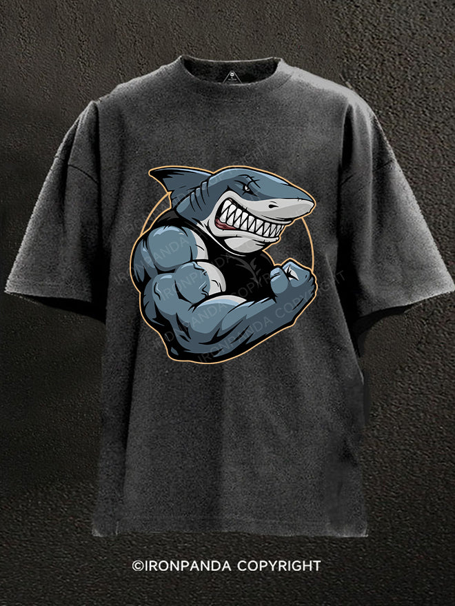 gym shark Washed Gym Shirt