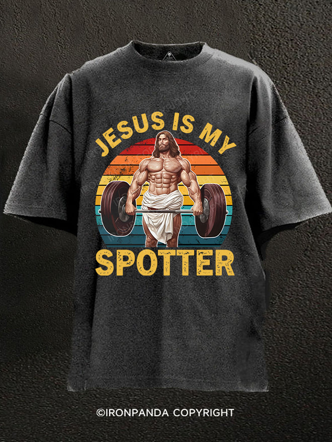 Jesus is My Spotter Washed Gym Shirt