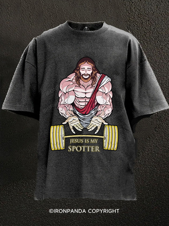 Jesus Is My Spotter  Washed Gym Shirt