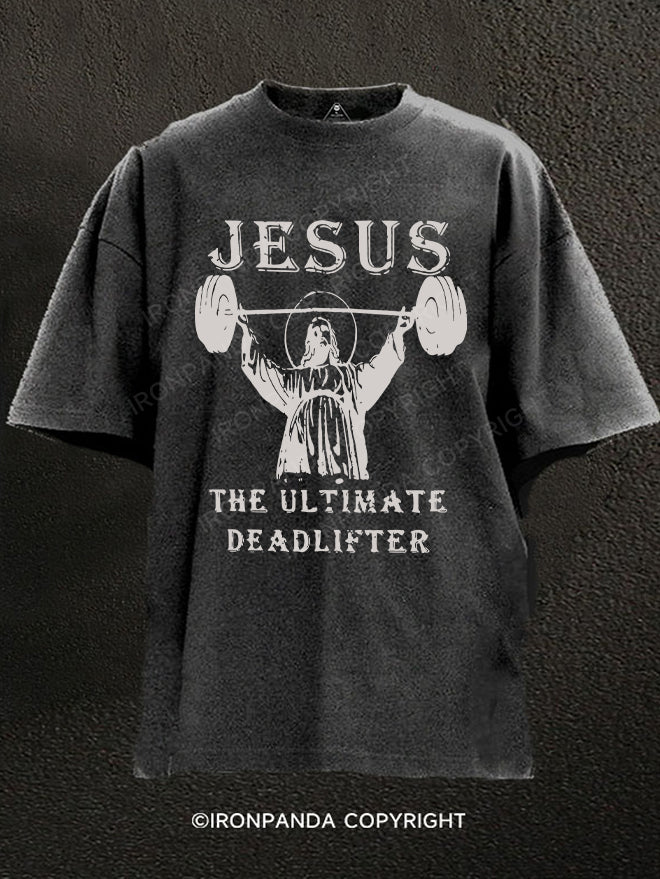 JESUS DEADLIFT Washed Gym Shirt