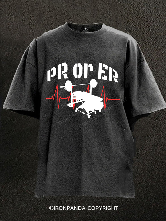 PR Or Er Weightlifting Washed Gym Shirt