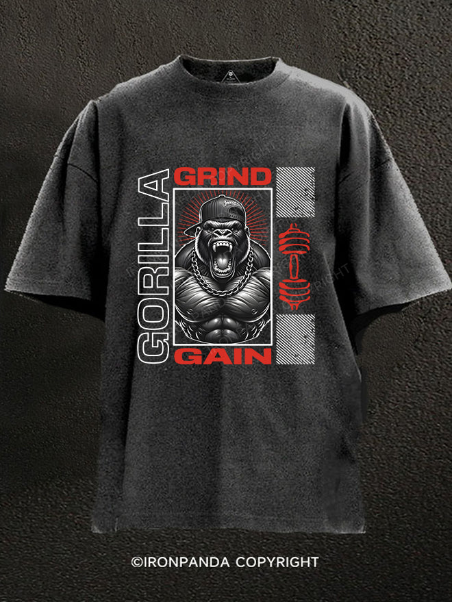 Gorilla Grind Gain Workout Washed Gym Shirt