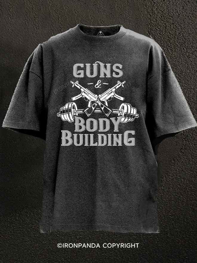 Guns Body Building Washed Gym Shirt