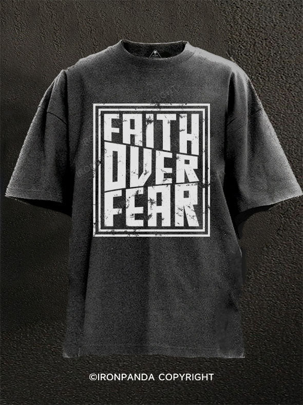 Faith Over Fear Washed Gym Shirt