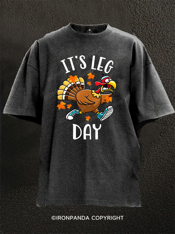 turkey it's leg day Washed Gym Shirt