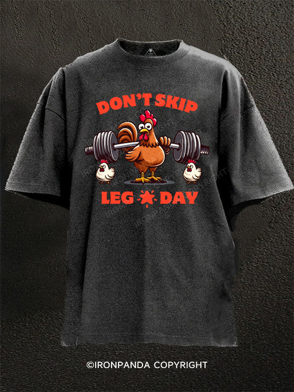 Dont Skip Leg Day Washed Gym Shirt