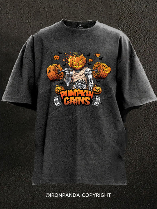 Pumpkin Gains Washed Gym Shirt