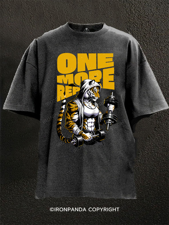 tiger one more rep Washed Gym Shirt