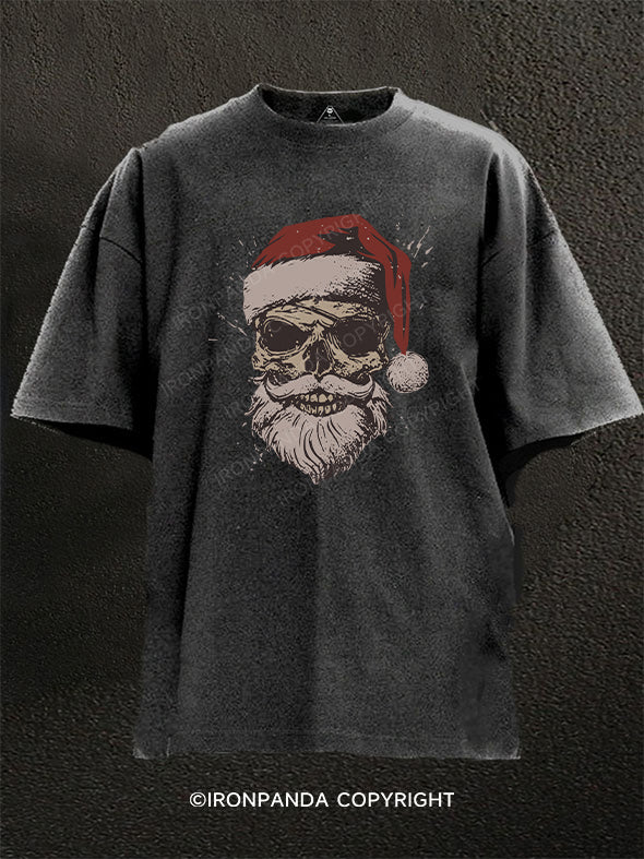 Christmas Pirate Skull Washed Gym Shirt