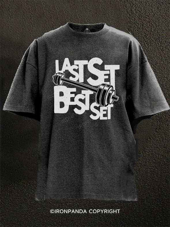 Last Set Best Set Washed Gym Shirt