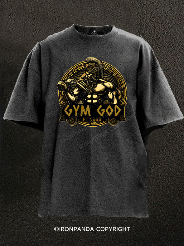 gym god fitness Washed Gym Shirt