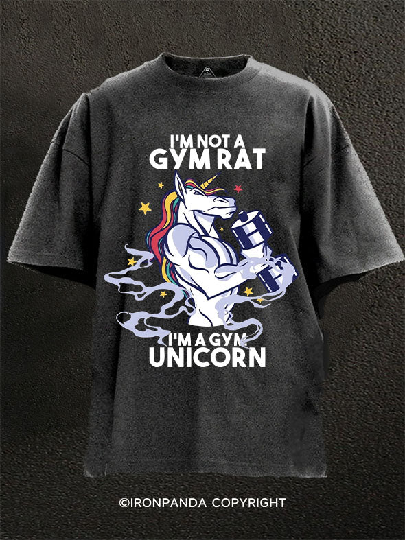 I'm Not GYM RAT I'm GYM Unicorn Washed Gym Shirt