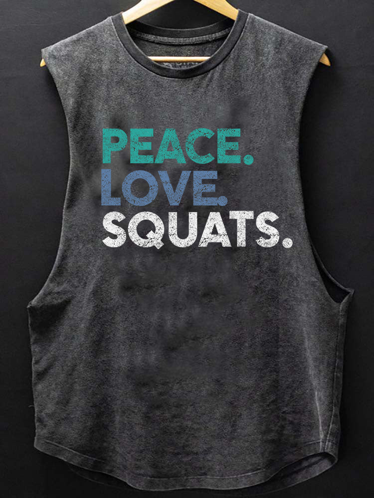 PEACE LOVE SQUATS SCOOP BOTTOM COTTON TANK