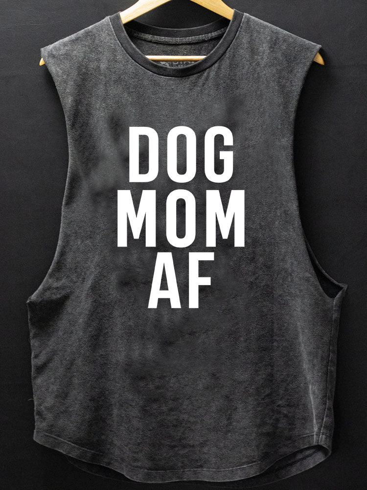 Dog Mom AF Scoop Bottom Cotton Tank