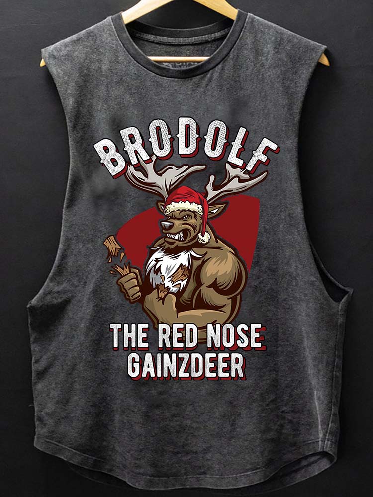 brodolf the red nose gainzdeer SCOOP BOTTOM COTTON TANK