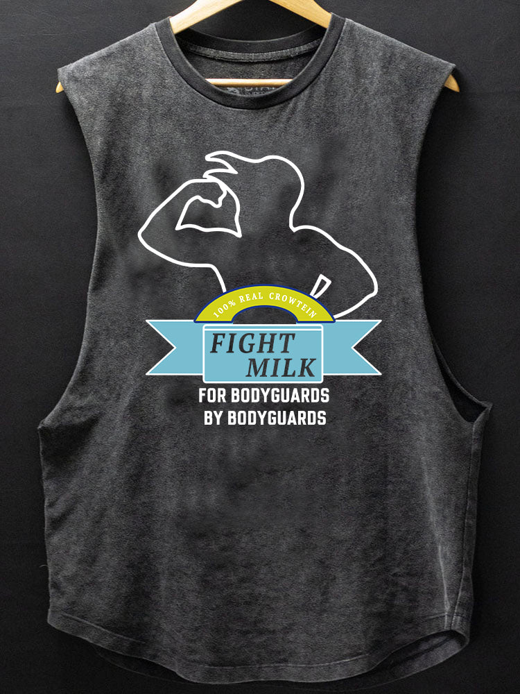 fight milk for bodyguards SCOOP BOTTOM COTTON TANK