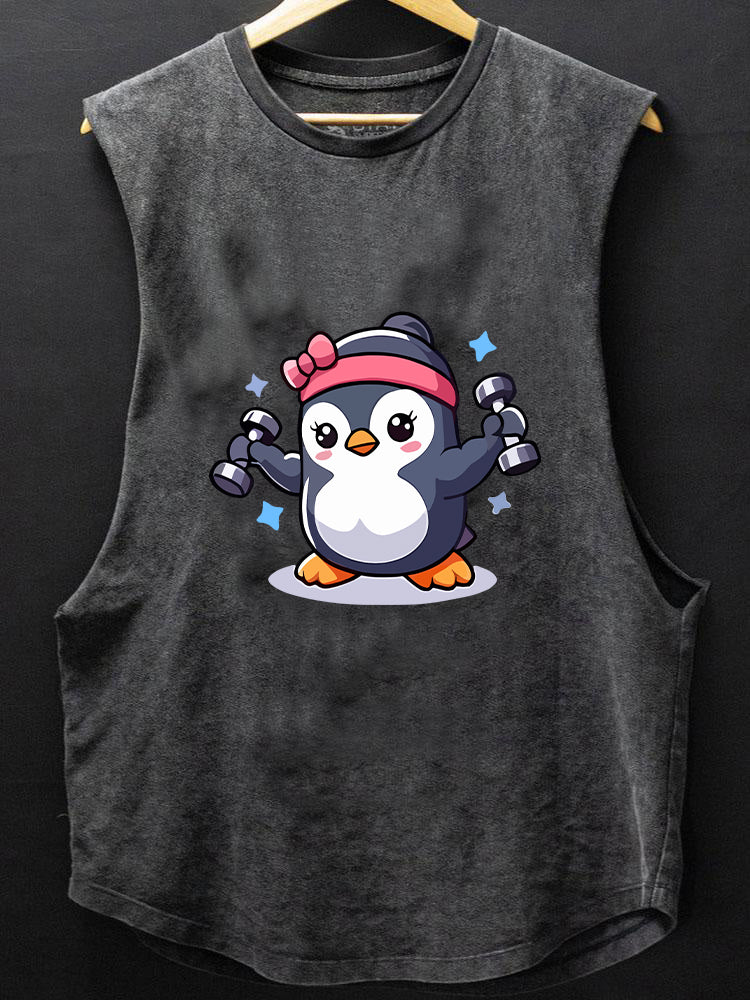 PENGUIN DUMBBEL SCOOP BOTTOM COTTON TANK