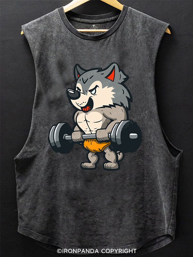 Wolf Trainer Bodybuilder SCOOP BOTTOM COTTON TANK