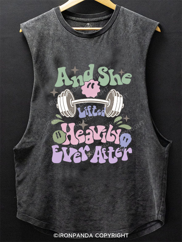 AND SHE LIFTED HEAVILY EVER AFTER SCOOP BOTTOM COTTON TANK