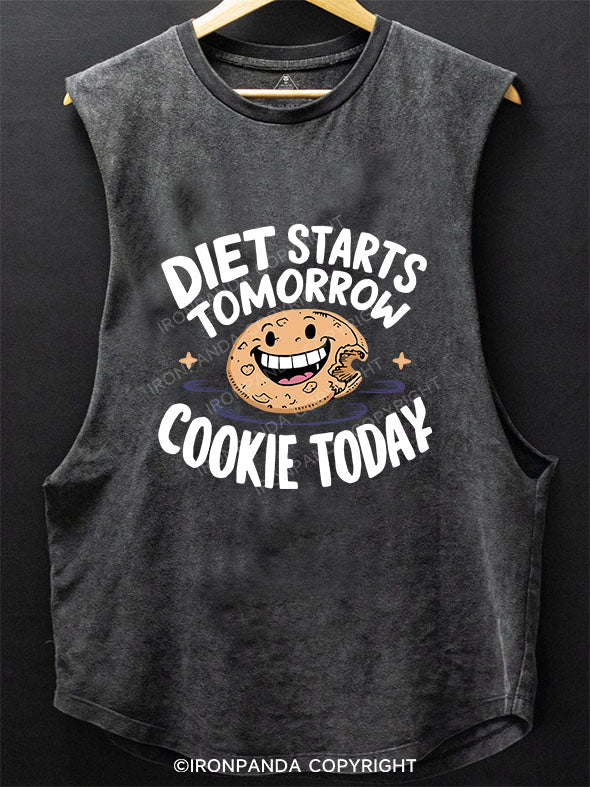 DIET STARTS TOMORROW COOKIE TODAY SCOOP BOTTOM COTTON TANK