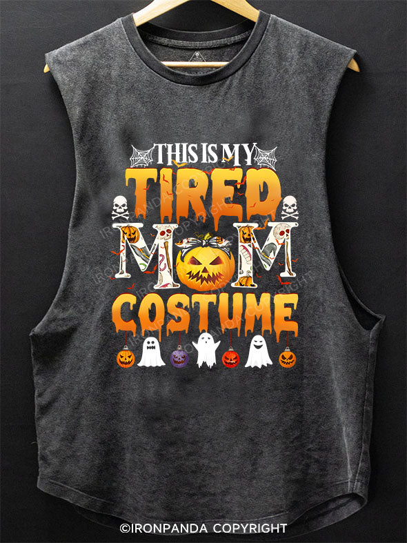 THIS IS MY TIRED MOM COSTUME SCOOP BOTTOM COTTON TANK