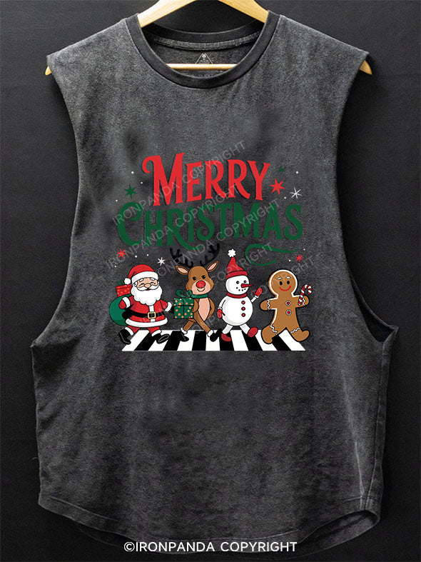 MERRY CHRISTMAS SCOOP BOTTOM COTTON TANK