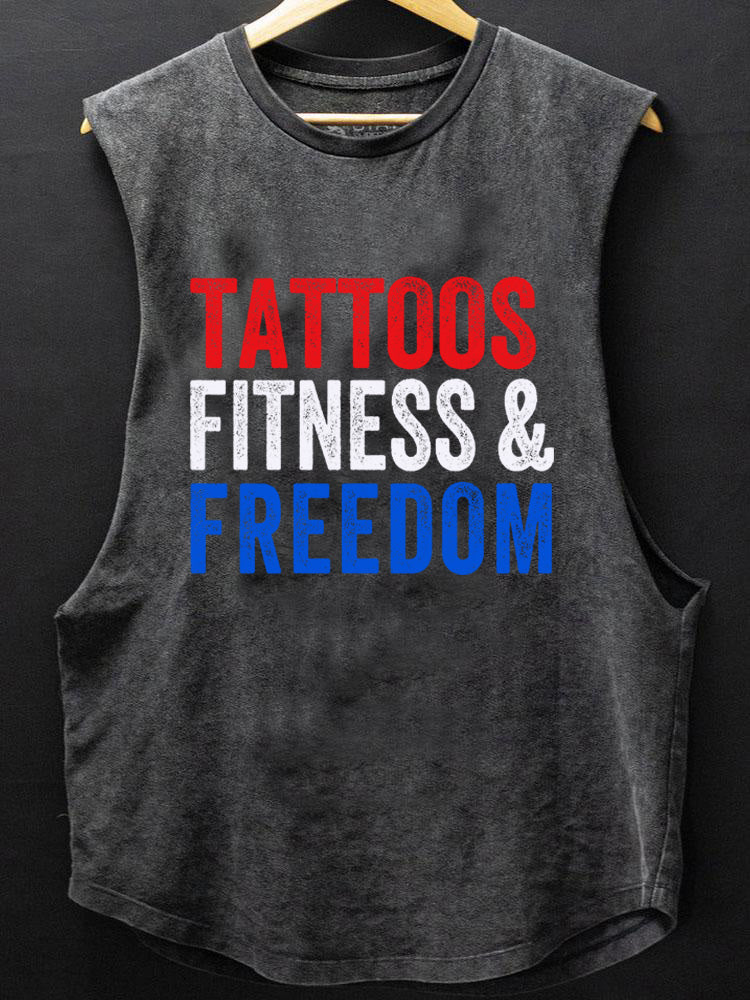 Tattoos Fitness & Freedom SCOOP BOTTOM COTTON TANK