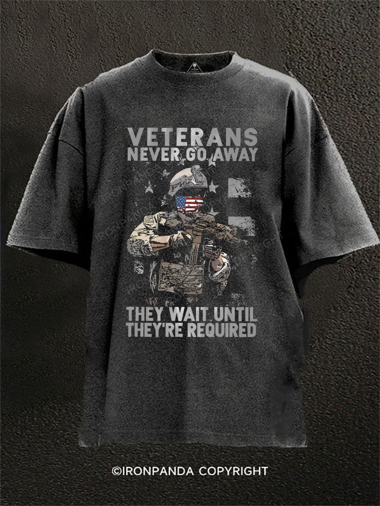 Veterans Never Go Away Washed Gym Shirt