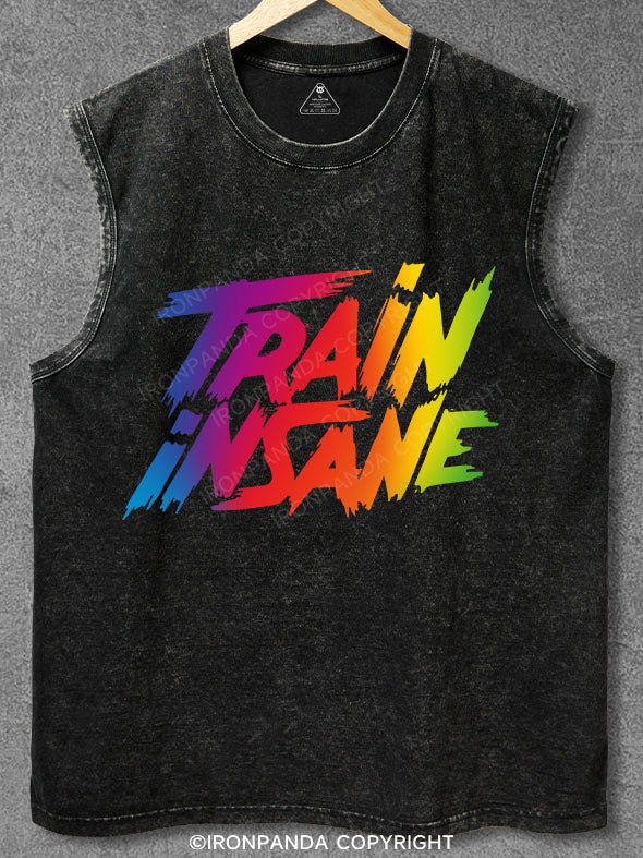 Train insane Washed Gym Tank