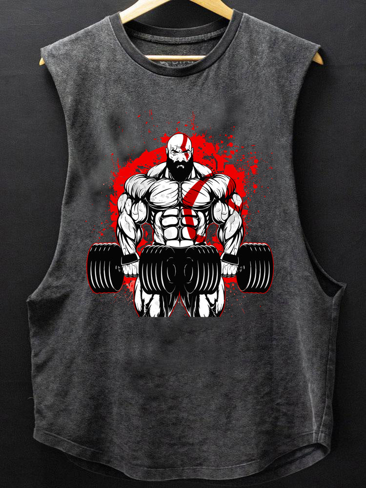 train like a god SCOOP BOTTOM COTTON TANK