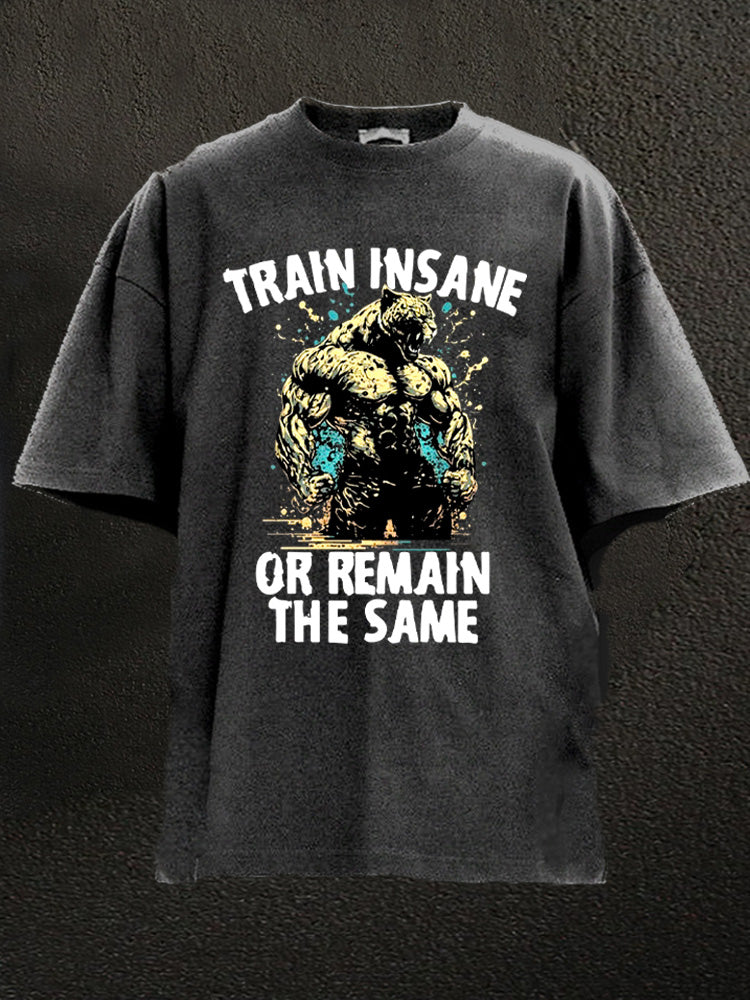 train insane or remain the same Washed Gym Shirt