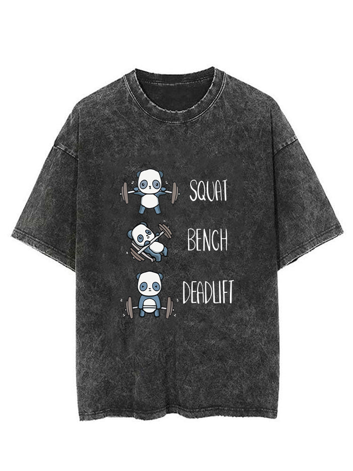 SQUAT BENCH DEADLIFT PANDA VINTAGE GYM SHIRT