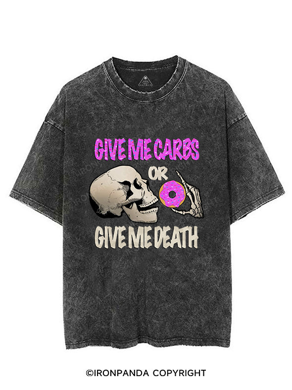 GIVE ME CARBS OR DEATH VINTAGE GYM SHIRT