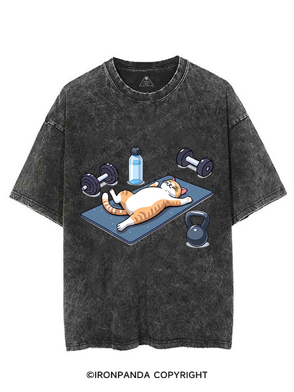 LAZY CAT VINTAGE GYM SHIRT