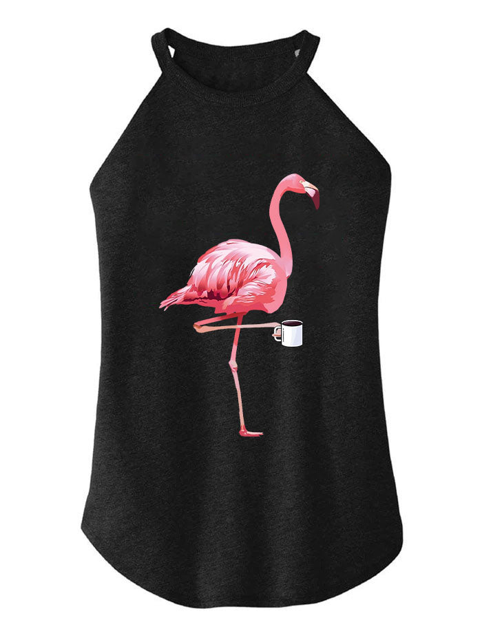 Flamingo Coffee TRI ROCKER COTTON TANK