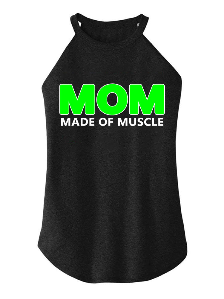 Mom made of muscle SCOOP TRI ROCKER COTTON TANK