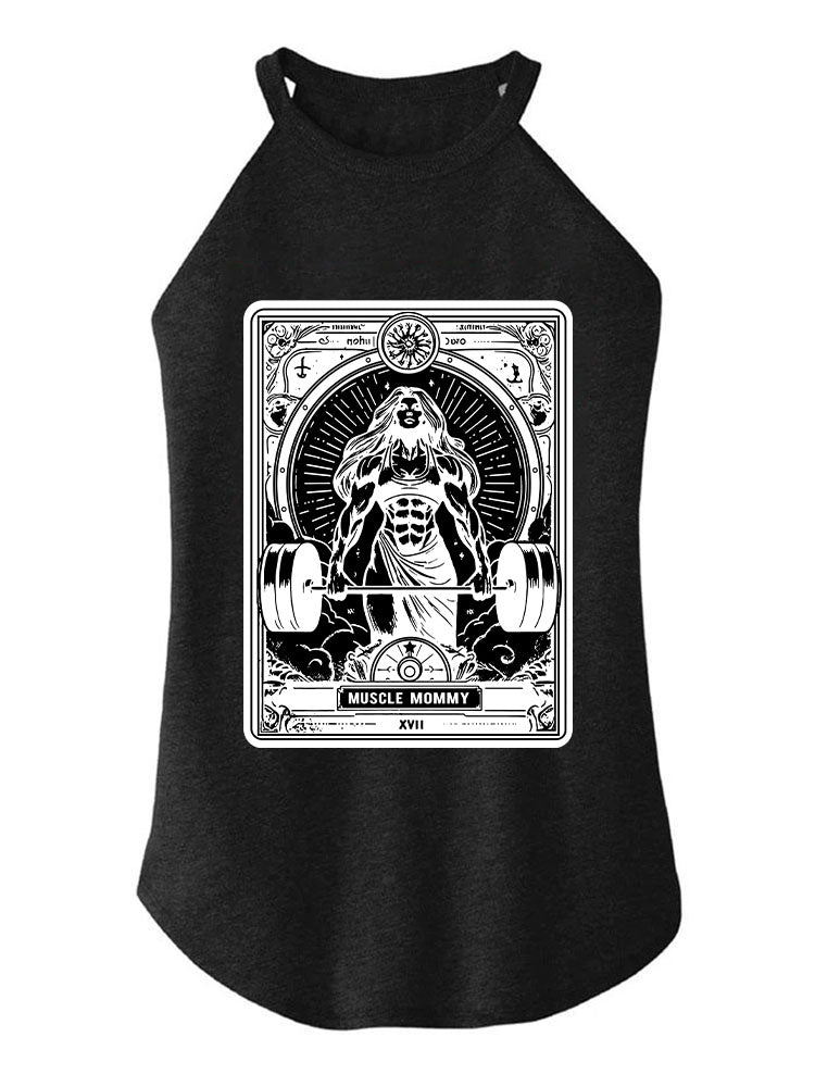 MUSCLE MOMMY TAROT  ROCKER COTTON TANK