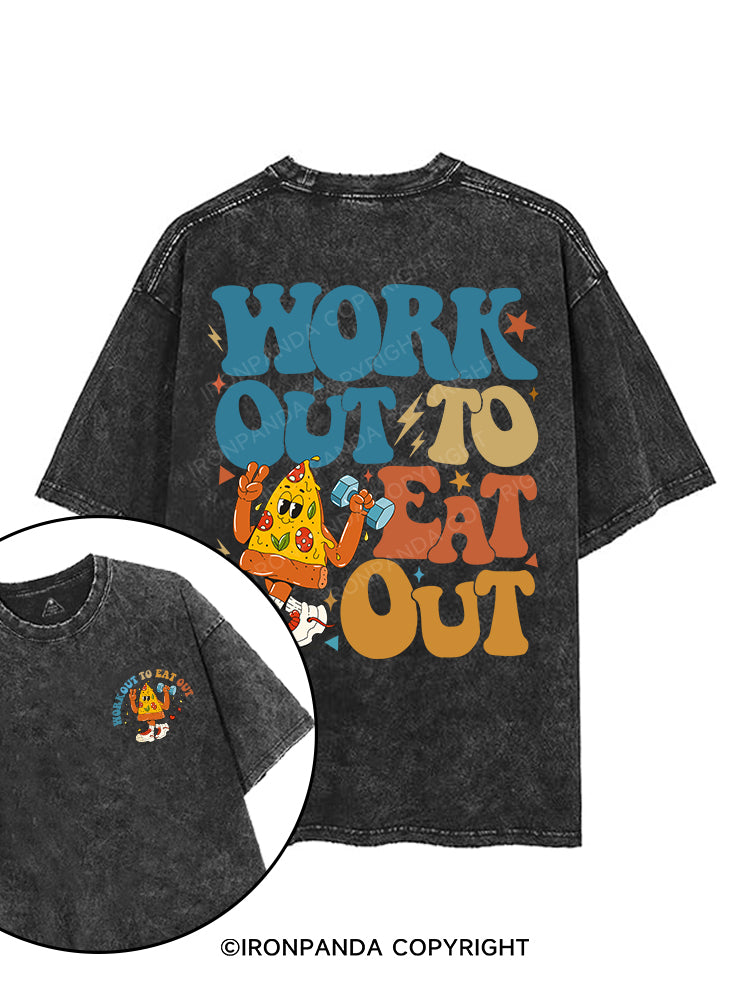 Workout To Eat Out printed Gym Shirt